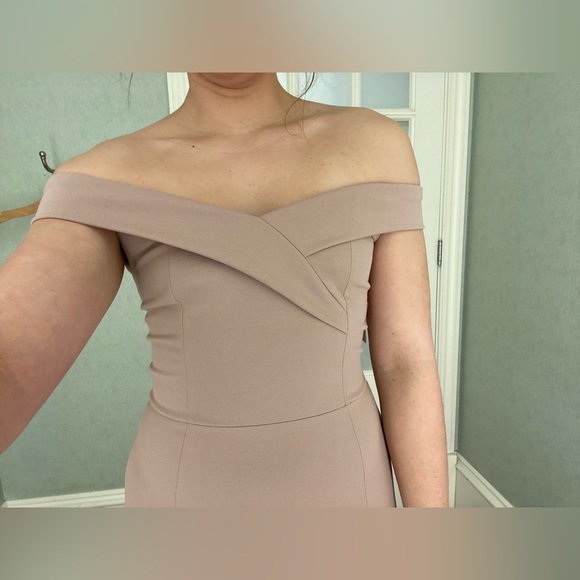 Off-The-Shoulder Long Fitted Dress With Slit By La Scala 25078 - Picture 2 of 8